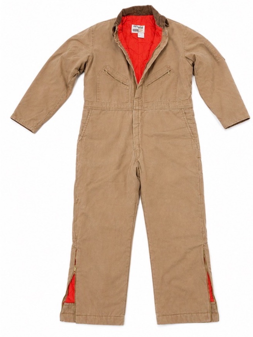 Vintage Walls Blizzard-Pruf Coveralls 2XL Brown Duck Canvas Quilt Lined